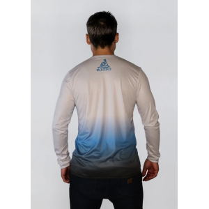 Longsleeve Sportowy Gradient Biel-Błękit