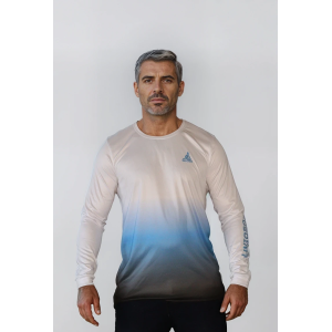 Longsleeve Sportowy Gradient Biel-Błękit