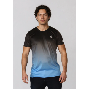 Koszulka Sportowa Gradient Czerń–Błękit