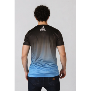 Koszulka Sportowa Gradient Czerń–Błękit