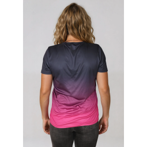Koszulka Sportowa Gradient Grafit–Róż